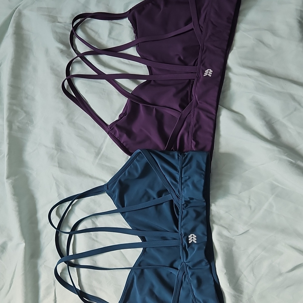 All In Motion Women's Blue and Purple Strappy Bralette Set, Size L - Picture 7 of 7